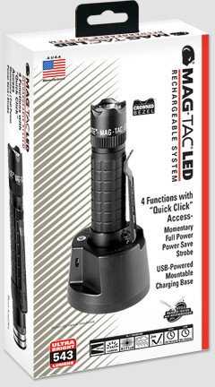 Maglite Mag-Tac Įkraunamas karūnuotas juodas rėmelis