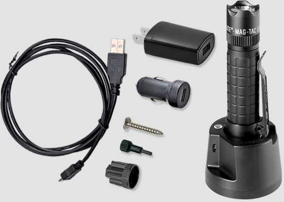 Maglite Mag-Tac Įkraunamas karūnuotas juodas rėmelis