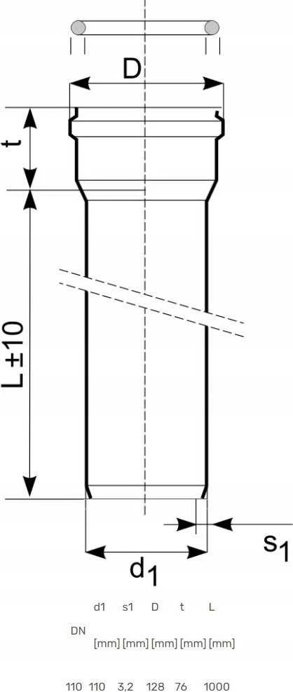Magnaplast vamzdis su lizdu KGEM 110x3,2 / 500 SN8 LITA [96]