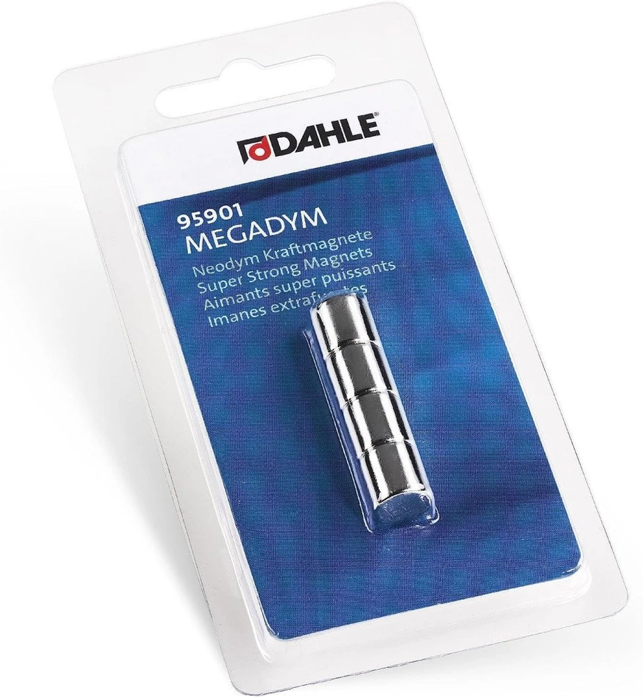 Magnetas Dahle, cilindras 10 x 10 mm, 4 vnt. pakuotėje.