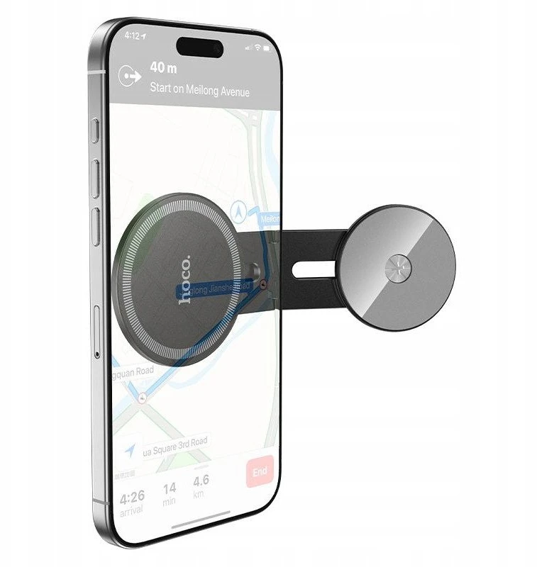 Magnetinis automobilio telefono laikiklis, tvirtinamas prie ekrano galo Hoco H93 juodas