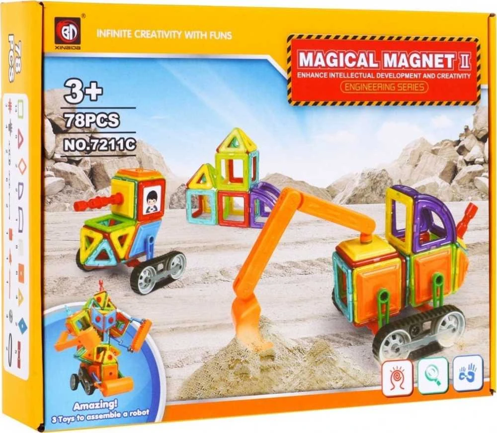 Ramiz Magnetinių trinkelių rinkinys iš 78 elementų