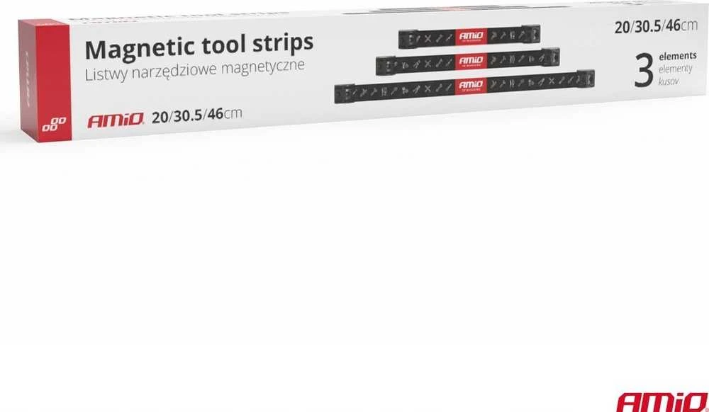 Magnetinės juostos įrankiams, rinkinys 3 vnt. (20 cm, 30,5 cm, 46 cm) AMIO-04263