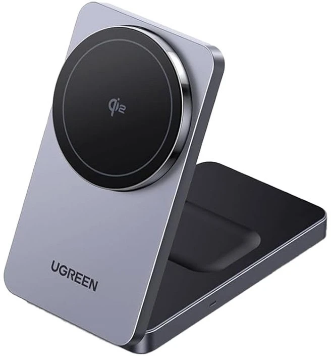 Magnetyczna kroviklis bezprzewodowa 2w1 UGREEN W706, MagSafe W706, 15W (juoda)