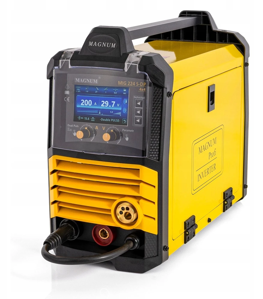 Magnum Suvirinimo pusautomatis INVERTOROWY MIG-224 LCD DUAL PULS SYNERGIA MMA 4x4, 200A/60%, 230V, MB24/3,GP50, MMAR, D200