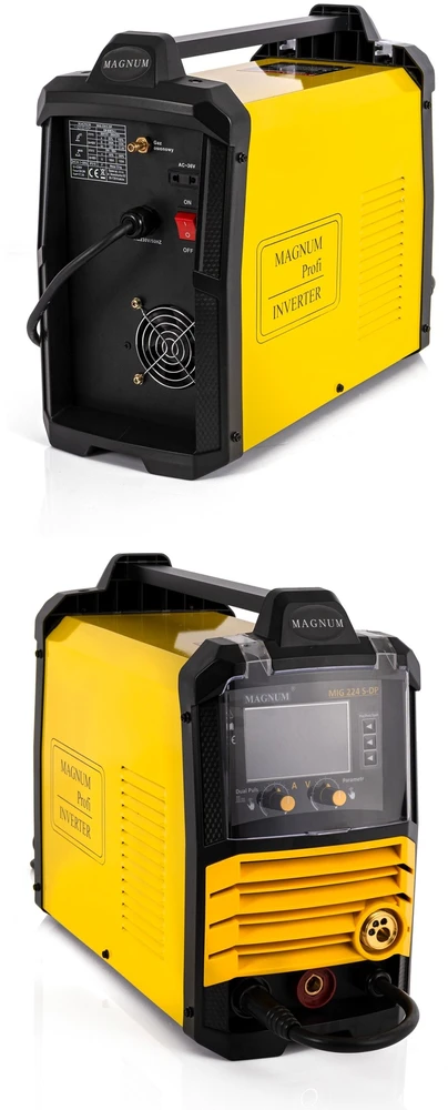Magnum Suvirinimo pusautomatis INVERTOROWY MIG-224 LCD DUAL PULS SYNERGIA MMA 4x4, 200A/60%, 230V, MB24/3,GP50, MMAR, D200