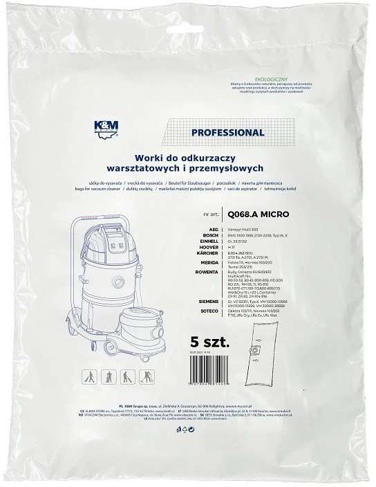 K&M KM-Q068.A ROWENTA Maišeliai dulkių siurbliui 5 vnt.