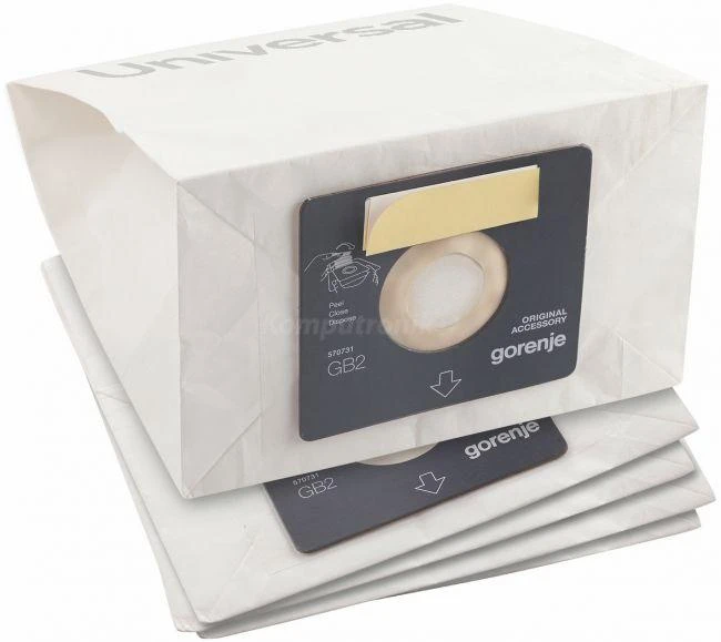 Gorenje dulkių siurblių maišeliai GB2PBU Maišelių skaičius 5 vnt., Filtrų skaičius 1 Kempininis filtras vnt., Universalus dulkių maišelis, Baltas