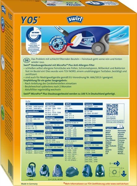 Dulkių siurblio maišeliai Y05 MELITTA 6778485 SW977097