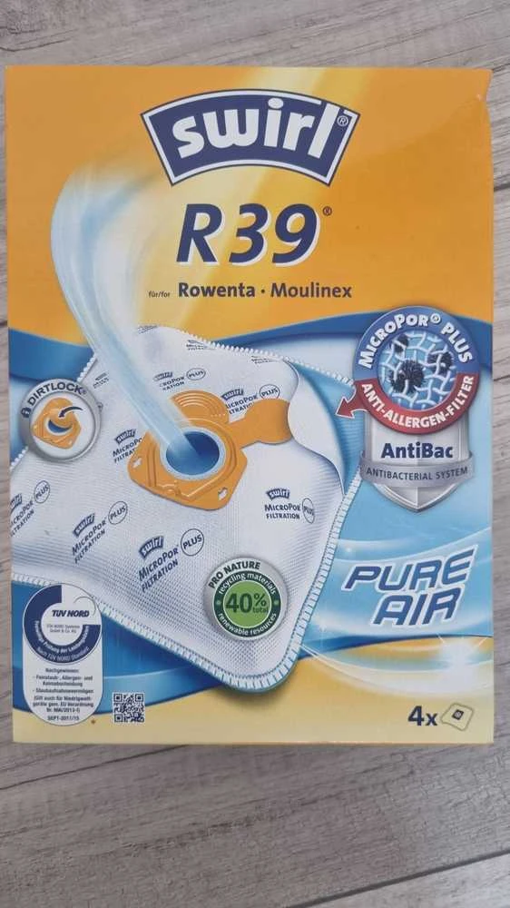 Dulkių siurblio maišeliai Swirl® R 39 MicroPor® Plus Žalias, 4 vnt.