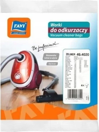 Simple Solution Maišelis „Ravi“ dulkių siurbliui. Neaustiniai dulkių siurblių maišeliai, 4 vnt., „Zelmer 49.4020“.