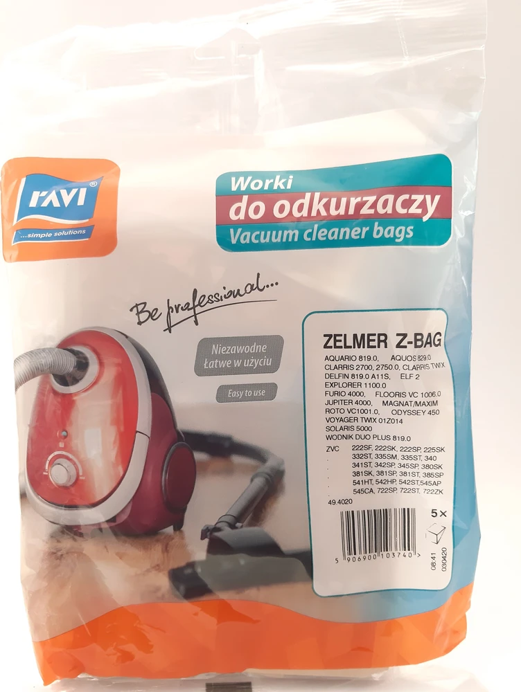 Simple Solution Maišelis do odkurzacza Ravi Worki Zelmer Z-BAG 5 vnt.