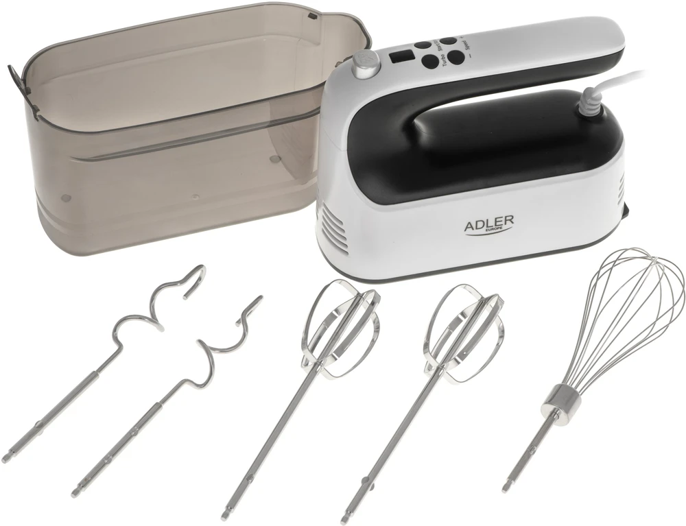 Plakiklis Adler Hand Mixer | AD 4229 | Hand Mixer | 600 W | Greičių skaičius 9 | Turbo mode | Juodas/Baltas