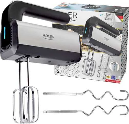 Plakiklis Adler | Hand mixer | AD 4225 | Hand Mixer | 300 W | Greičių skaičius 5 | Turbo mode | Nerūdijantis plienas