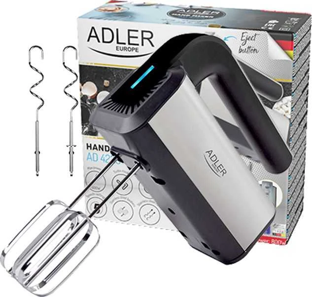 Plakiklis Adler | Hand mixer | AD 4225 | Hand Mixer | 300 W | Greičių skaičius 5 | Turbo mode | Nerūdijantis plienas