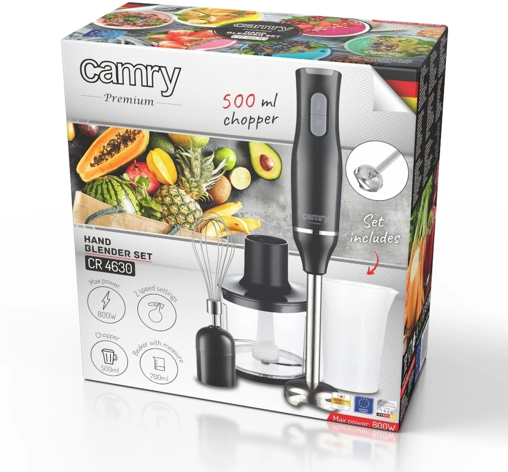 Camry | CR 4630 | Hand Maišytuvas | 800 W | Greičių skaičius 2 | Chopper | Juodas