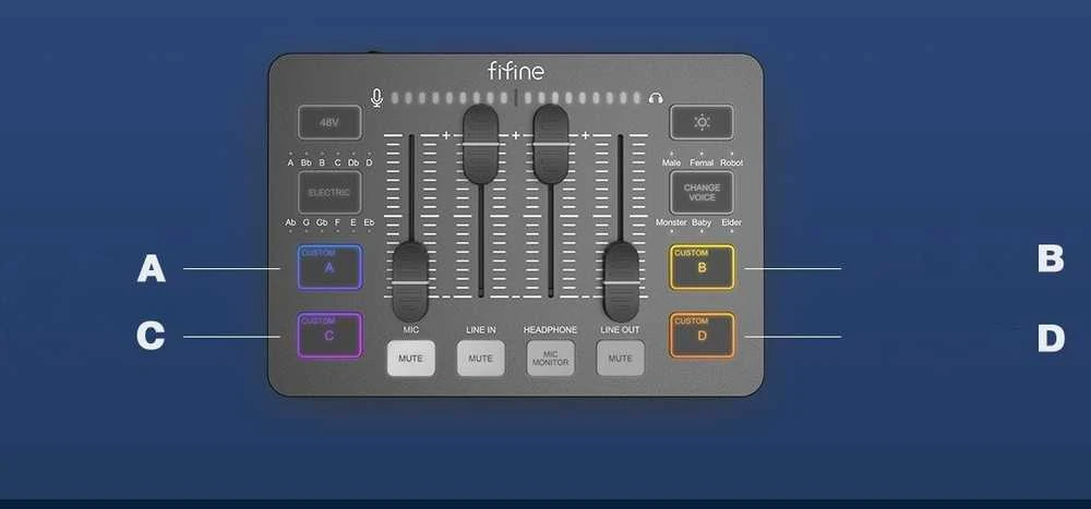 Fifine Maišytuvas audio SC3 Juodas