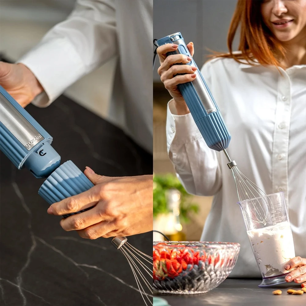 Plakiklis Maišytuvas Guzzini Sous Chef mixer rankinis su priedais tamsiai mėlyna