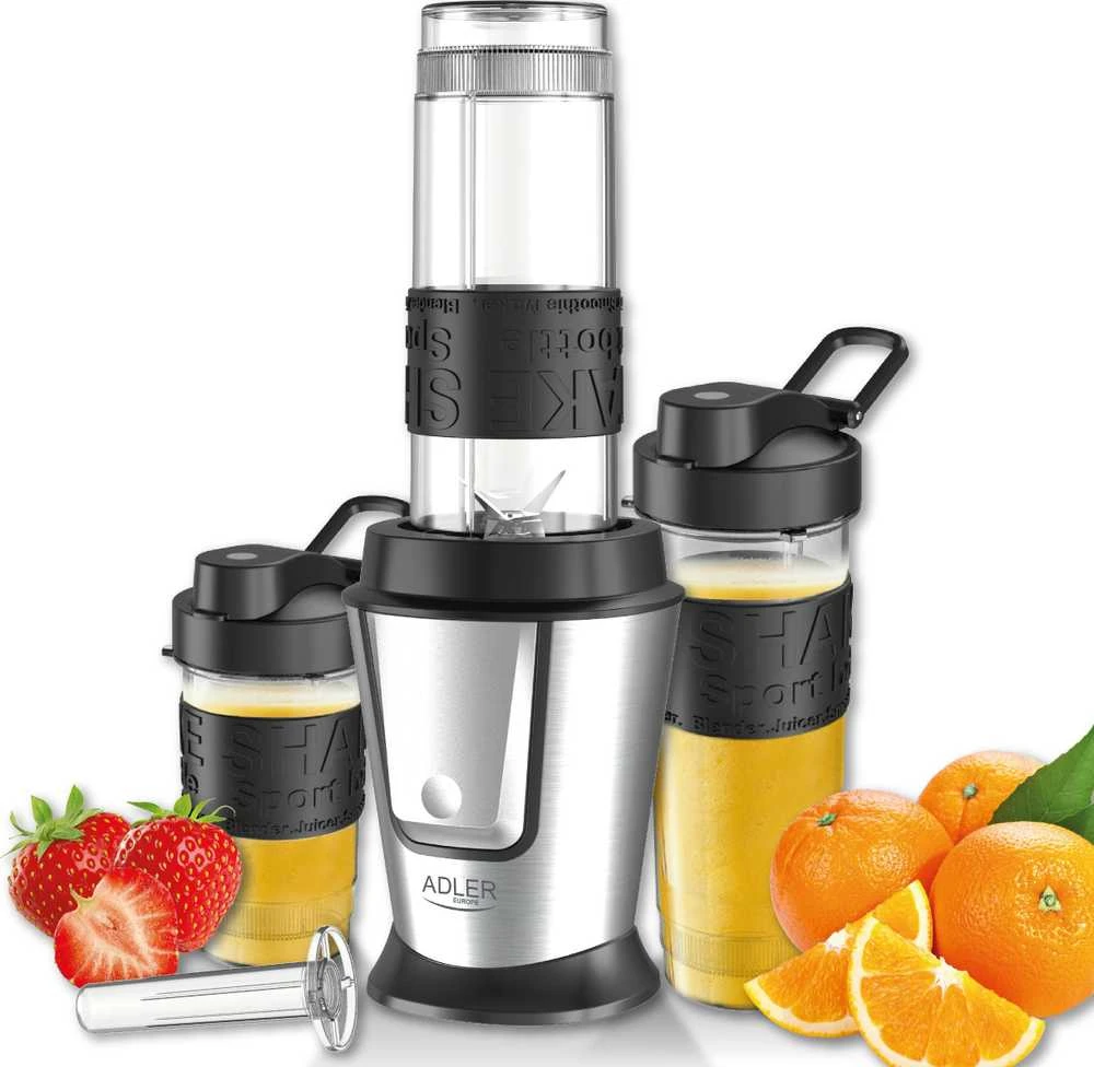 Adler | Maišytuvas | AD 4081 | Tabletop | 800 W | Jar material BPA Free Plastic | Jar capacity 0.4 + 0.57 L | Ice crushing | Juodas/Nerūdijantis plienas