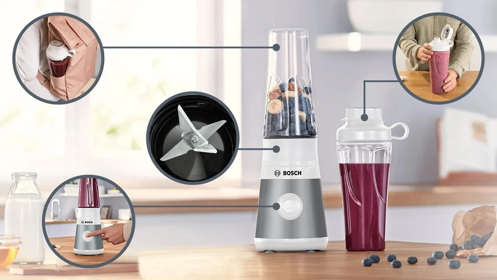 Bosch MMB2111T Series 2, Trintuvas, VitaPower Serie | 2, 450 W, Sidabrinė