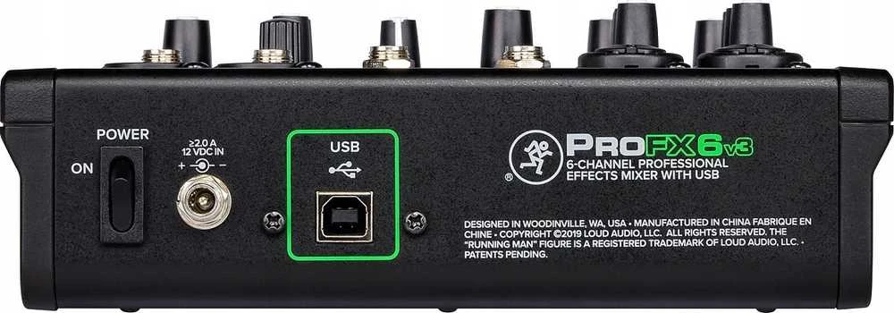 Mackie ProFX6v3 - 6 kanalų analoginis maišytuvas su USB sąsaja, juodas