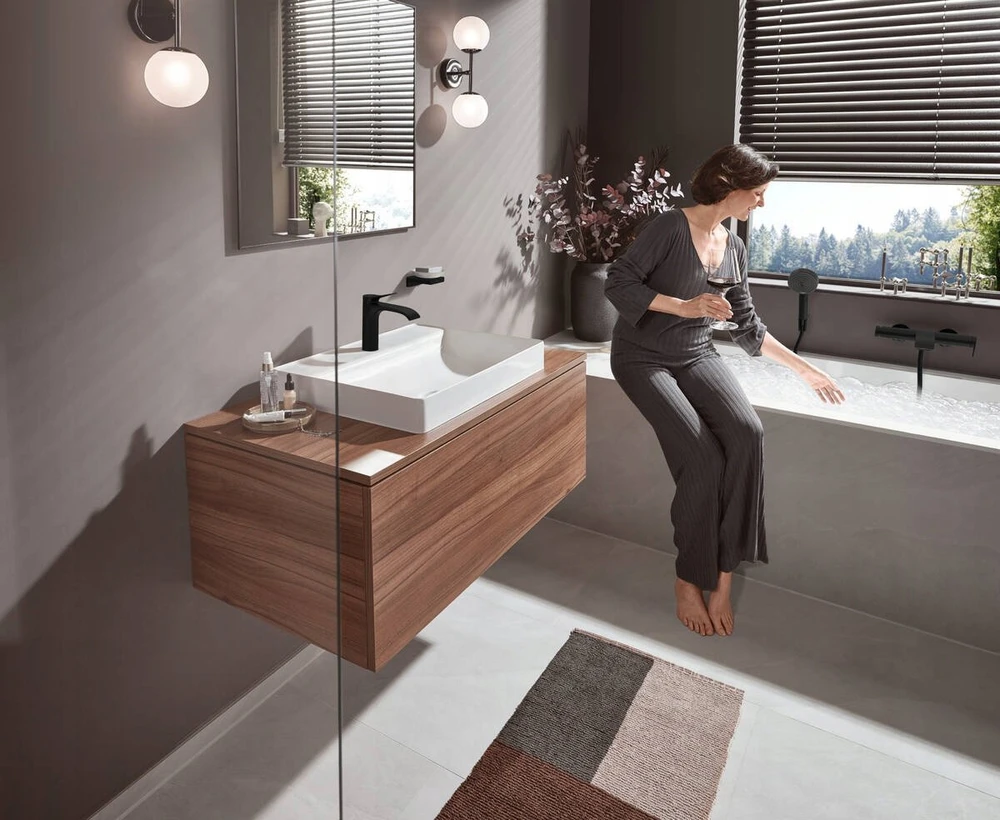 Praustuvo maišytuvas Hansgrohe Vivenis 80, 75010670, juodas matinis