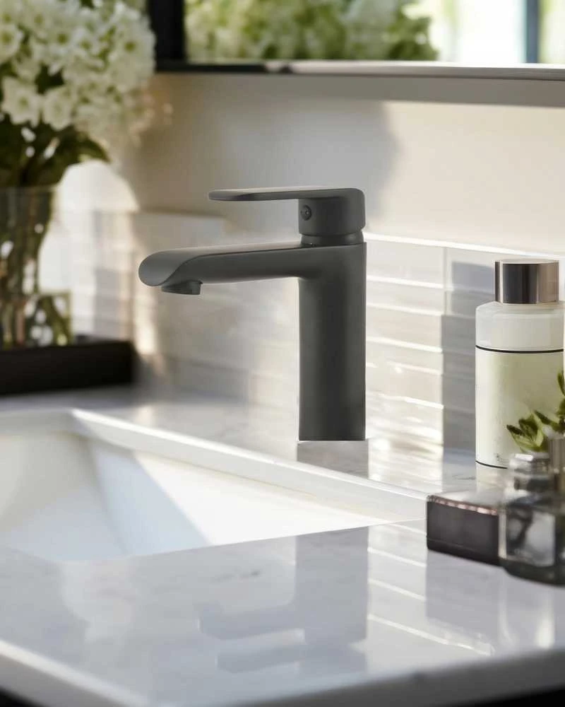 Maišytuvas praustuvui Sourcing BASIN MIXER THEMA LUXDF12301-1. Juodas