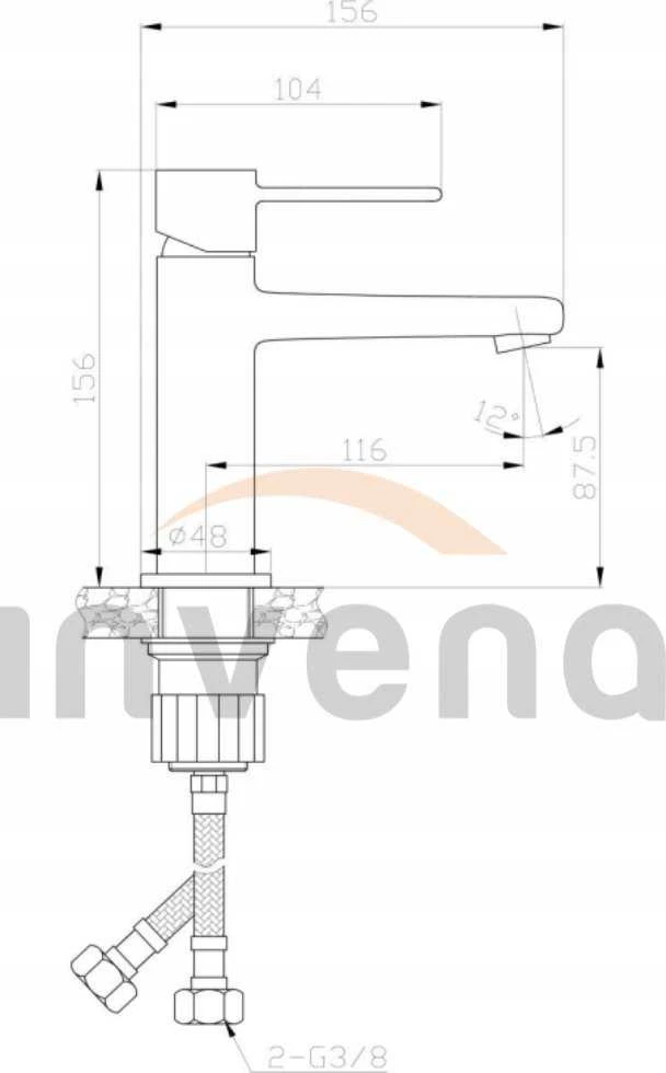 Praustuvo maišytuvas Invena Glamour BU-02-009-V, aukso