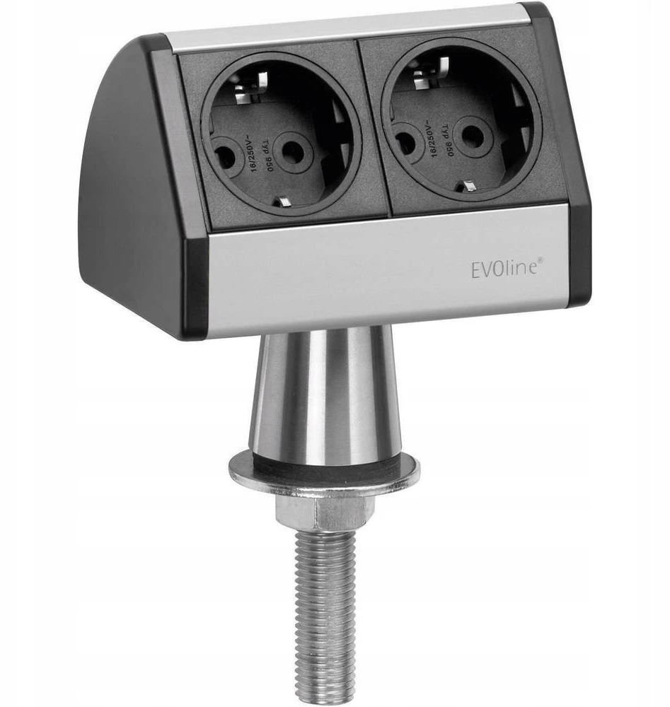 Maitinimo juosta Maitinimo juosta be jungiklio EVOline EVOLINE®T-Dock 2fach 93022055, Nėra, Lizdų skaičius: 2
