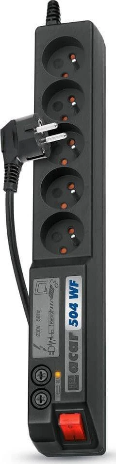 Galios juosta Acar 504WF įtampa 5 lizdai 5 m juoda (W0075)
