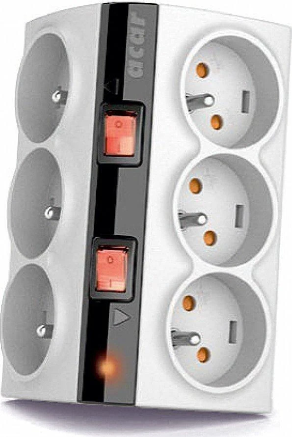 Maitinimo juosta Acar Smart anti-surge 6 lizdai, 1,5 m pilka (W0155)