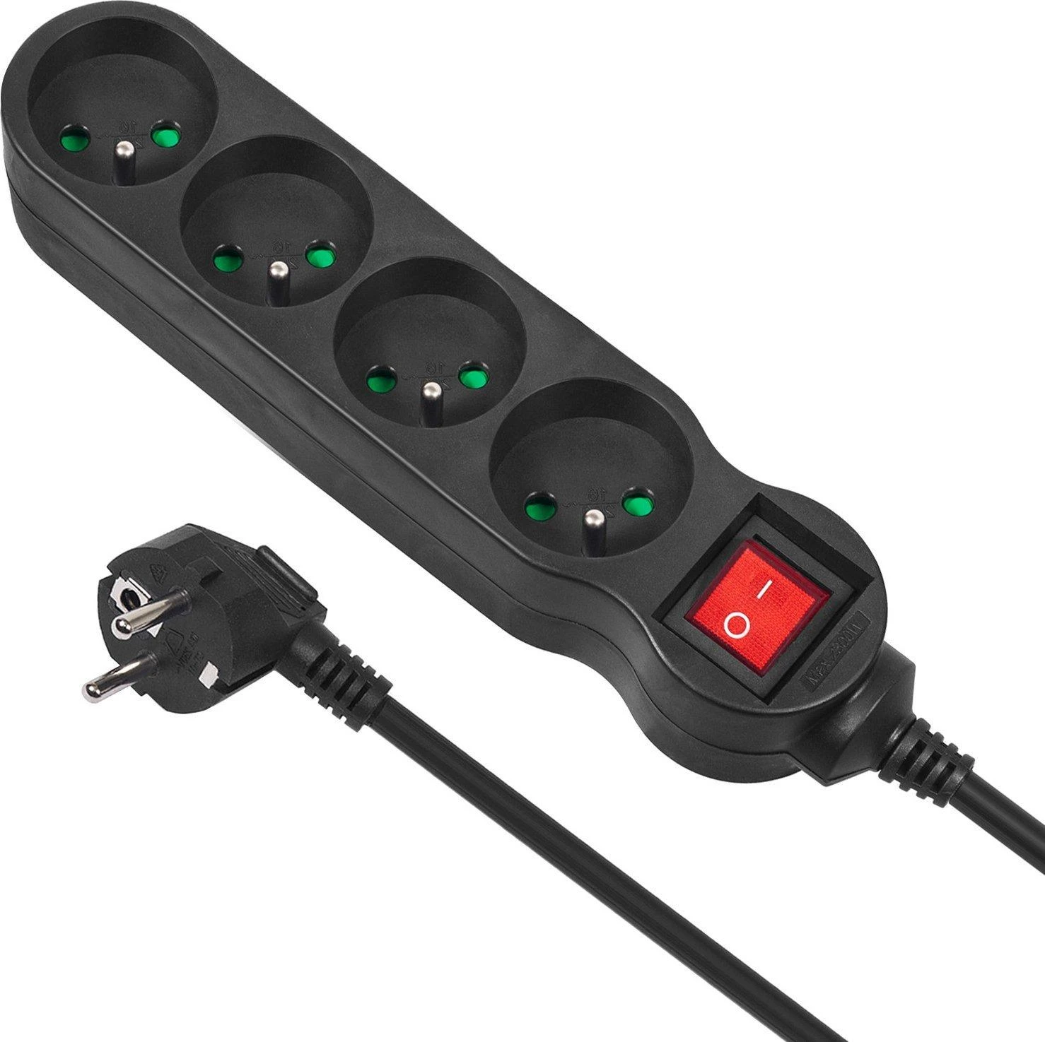 MACLEAN MCE181 Maclean MCE181 Power Strip 4 lizdas su jungikliu 3 m laidas