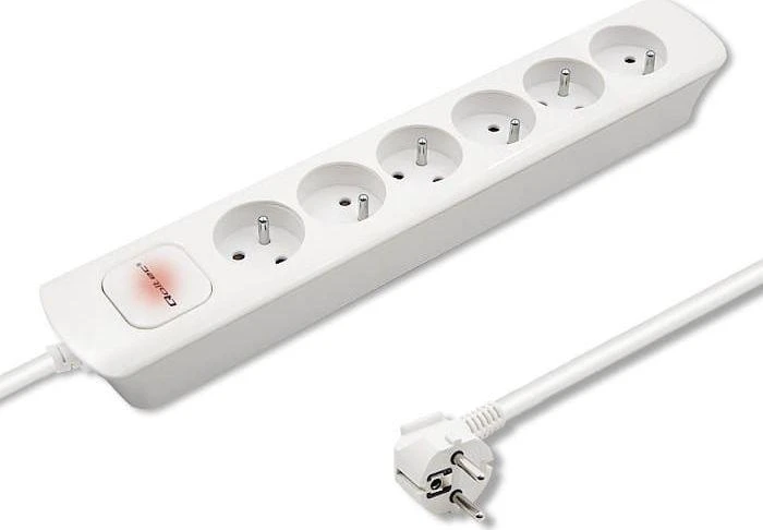 QOLTEC 50278 Maitinimo juosta 6 lizdai 1,8m Baltas