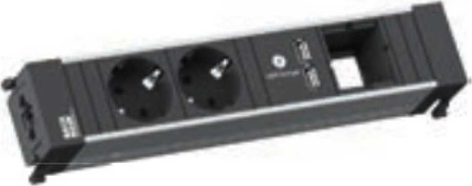 Prailginimo blokas Bachmann 909.0056 maitinimo skirstytuvas PDU 2 x lizdas jungiamas į tinklą Juodas