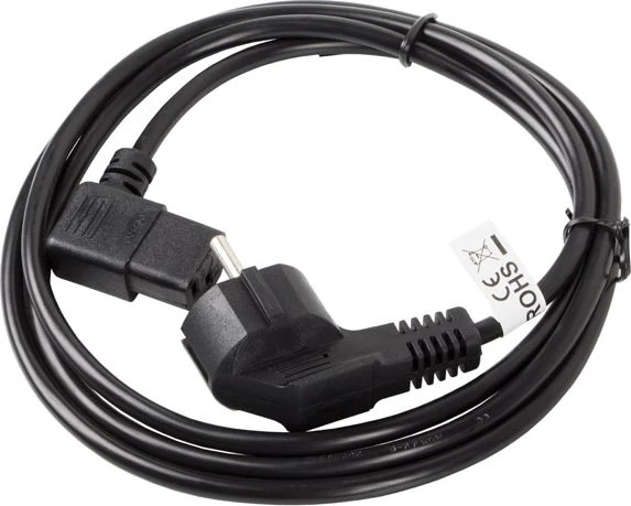 LANBERG CA-C13C-12CC-0018-BK maitinimo kompiuterio kabelis VDE 90 kampinis CEE 7/7-> C13 1,8m