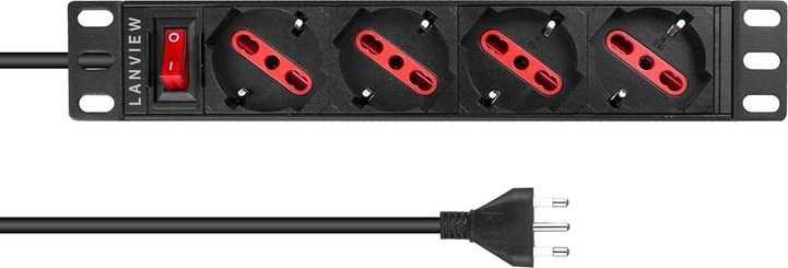 Lanview Rozdzielacz zasilania PDU 1U juoda (LVR-2MIT-SW-IT4)