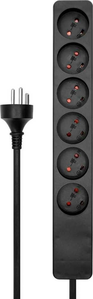 Maitinimo kabelis MicroConnect Microconnect MC-GRU0605DKB skirstytuvas 5 m 6 x tinklo lizdai Vidinis juodas