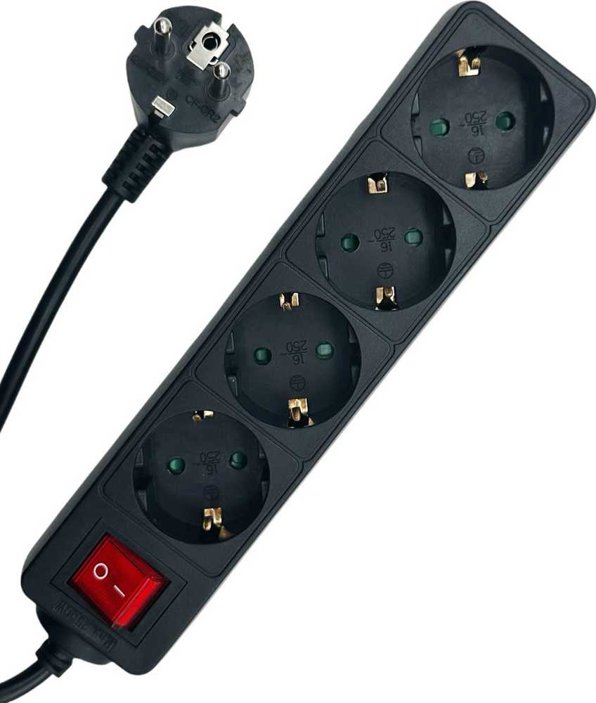 Maitinimo kabelis MicroConnect Microconnect MC-GRU0045BS skirstytuvas 5 m 4 x tinklo lizdai Vidinis juodas