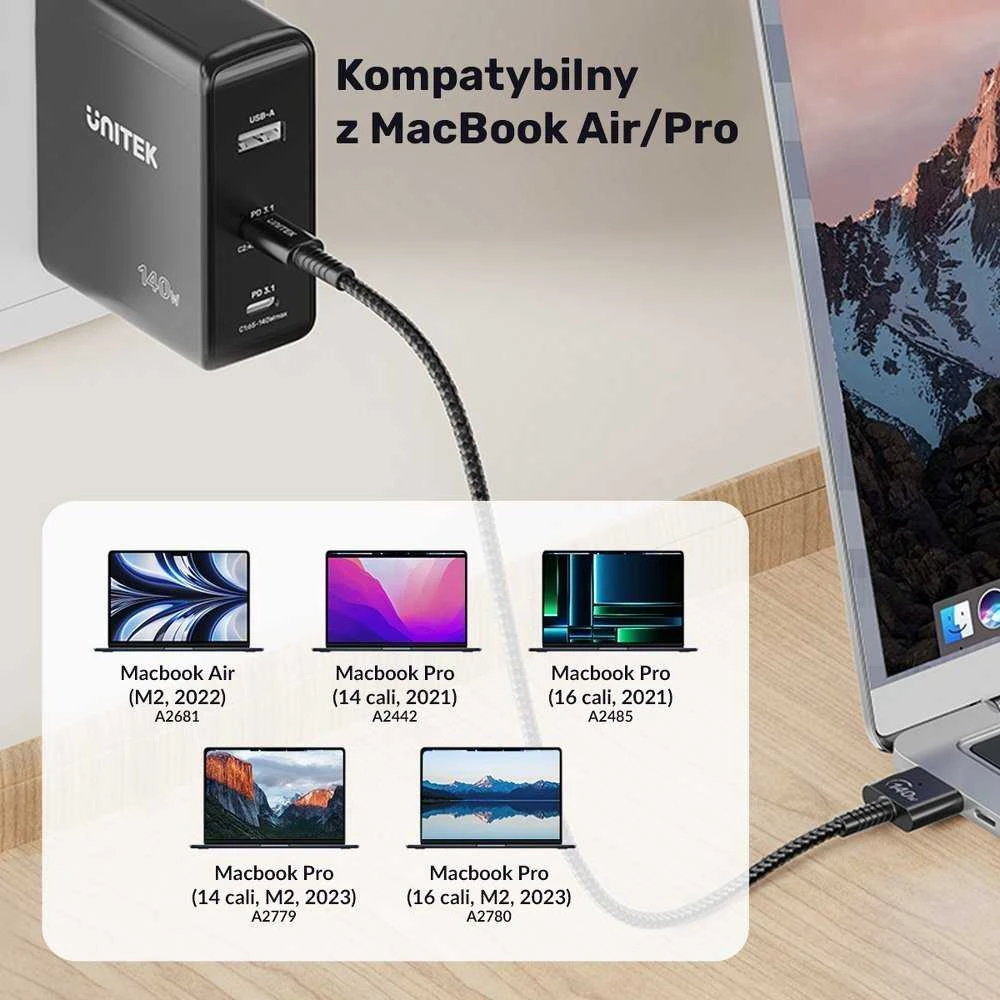 Unitek USB-C - MagSafe 2,0 m