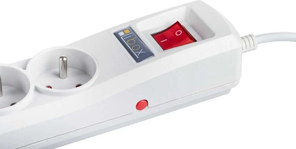 Libox maitinimo juosta su apsauga nuo viršįtampių, 5 lizdai, 5 m, balta (LBR-5)