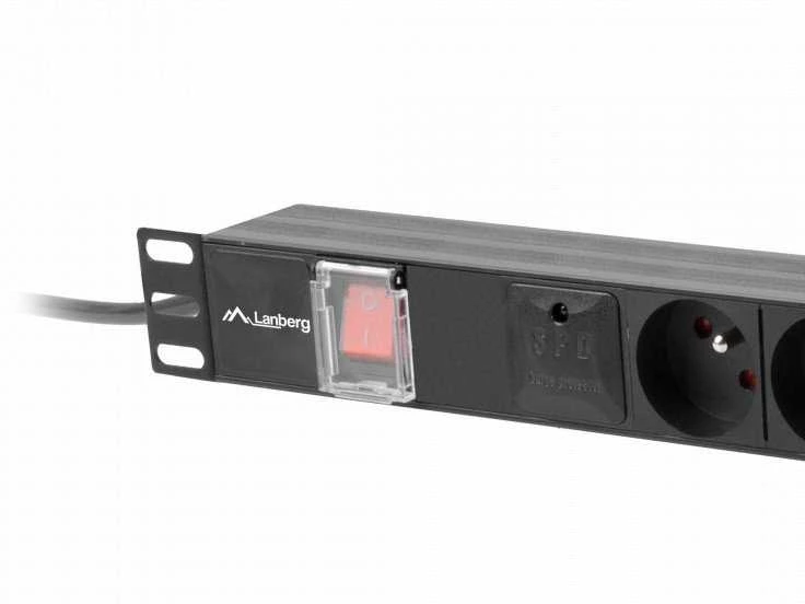 Lanberg stovo maitinimo blokas PDU 19" 1U 10A 6x PL 2m juodas C14