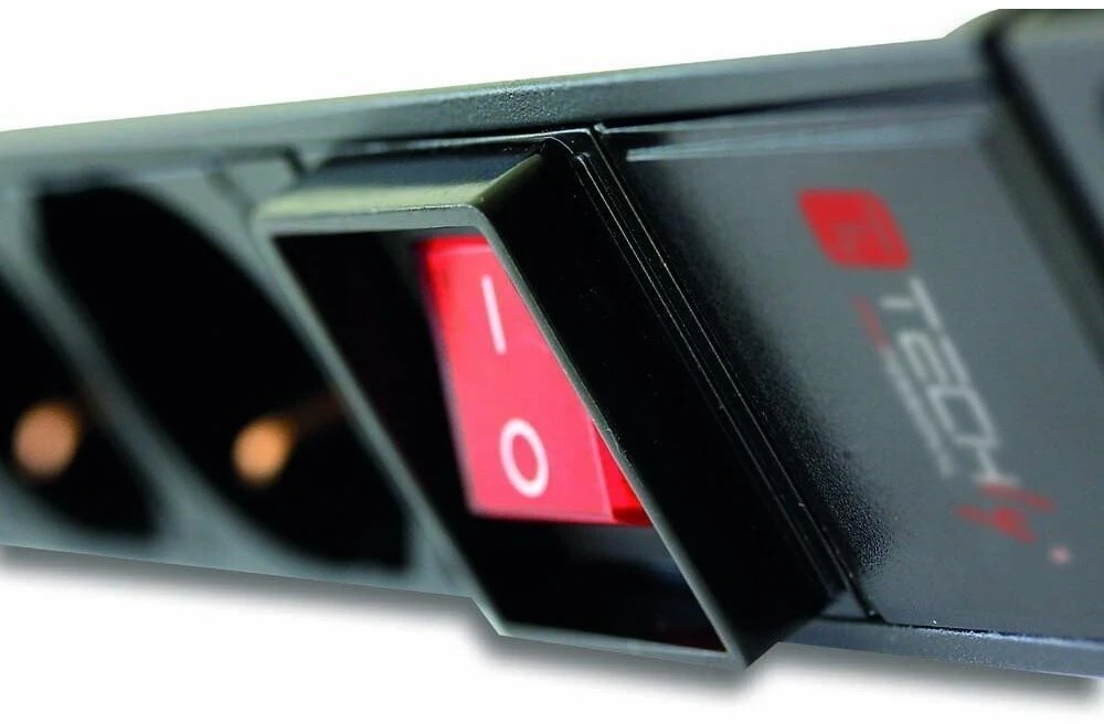 Techly I-CASE STRIP-81U PDU maitinimo juosta 8 lizdai 2m Juoda, Raudona (TLY_023318)