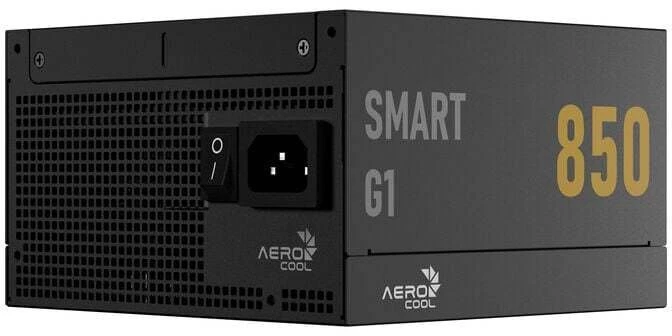 „AeroCool Smart G1 80 PLUS Gold“ maitinimo šaltinis, PCIe 5.1, ATX 3.1 × 850, juodas
