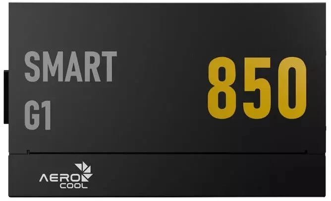„AeroCool Smart G1 80 PLUS Gold“ maitinimo šaltinis, PCIe 5.1, ATX 3.1 × 850, juodas
