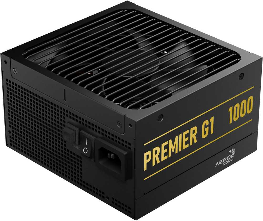 AeroCool Premier G1 80 PLUS Gold maitinimo blokas, PCIe 5.1, ATX 3.1 – 1000 W, juodas