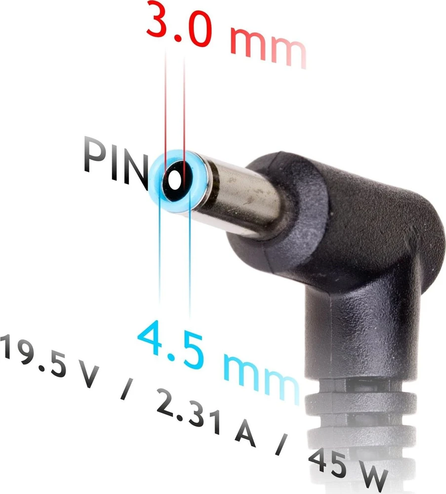 Nešiojamojo kompiuterio pakrovėjas Akyga AK-ND-69 (19.5V / 2.31A 45W 4.5 x 3.0mm + pin) HP 1.2m