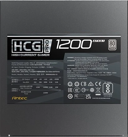 Maitinimo šaltinis Antec HCG1200 PRO Platinum 1200W (0-761345-20021-9)