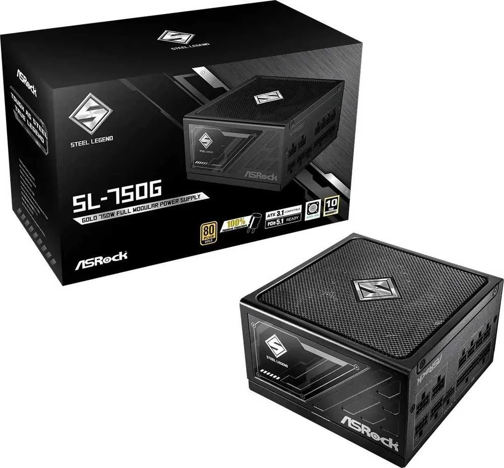 Maitinimo šaltinis ASRock STEEL LEGEND 750W 80 Plus Gold (90-UXS075-GFEAAA)