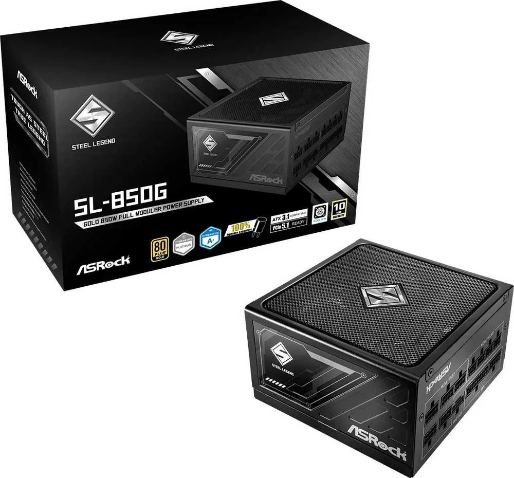 Maitinimo šaltinis ASRock STEEL LEGEND 850W 80 Plus Gold
