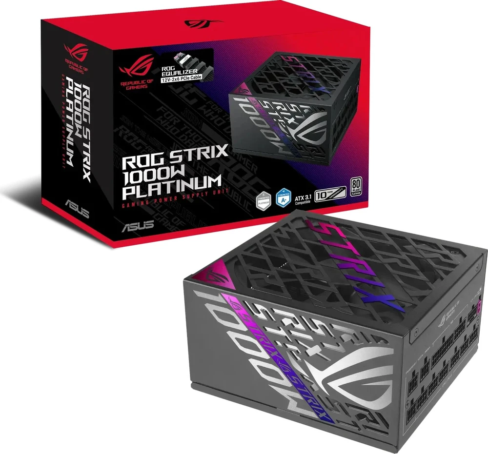 Maitinimo šaltinis Asus ROG Strix Platinum 1000W + kabelis ROG Equalizer (ROG-STRIX-1000P-GAMING-E)